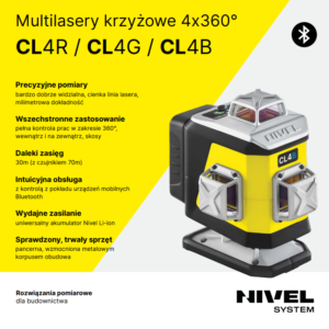 Nivel System Laser krzyżowy CL4R Bluetooth+ tyczka - obrazek 16