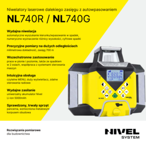 Nivel System Niwelator laserowy NL740G DIGITAL+statyw SJJ32+ łata - obrazek 7