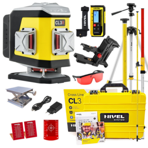 Laser krzyżowy Nivel System CL3R Bluetooth+ statyw+ tyczka+ łata+ czujnik digital CLS300