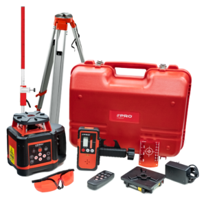 Niwelator laserowy czerwony PRO LR-500XY + Statyw+ Łata + Detektor