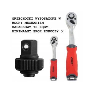 Zestaw kluczy nasadowych, narzędzi 108 elementów - obrazek 7