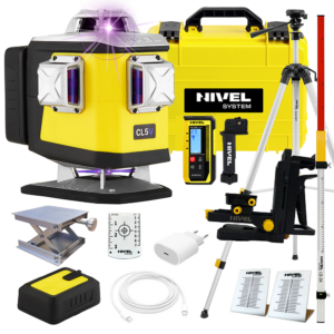Laser krzyżowy Nivel System CL5V fioletowy Bluetooth+ statyw+ łata+ czujnik CLS300