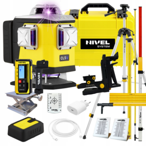 Laser krzyżowy Nivel System CL5V fioletowy Bluetooth+ statyw+ łata+ tyczka+ czujnik CLS300