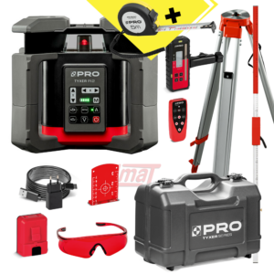 Niwelator laserowy rotacyjny czerwony TYXER R2 DIGITAL Detektor PRO-L1323+ statyw+ łata+ miara 5m gratis!