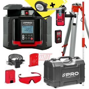 Niwelator laserowy rotacyjny czerwony TYXER R3 DIGITAL Detektor PRO-L1325+statyw+ łata+ miara 5m gratis!
