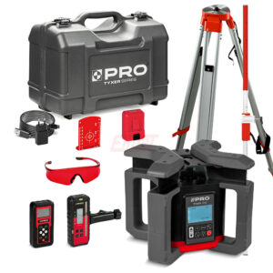 Niwelator laserowy rotacyjny czerwony TYXER R3 DIGITAL Detektor PRO-L1325+statyw+łata
