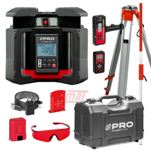Niwelator laserowy rotacyjny czerwony TYXER R3 DIGITAL Detektor PRO-L1325+statyw+łata