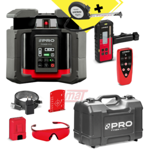 Niwelator laserowy rotacyjny czerwony TYXER R2 DIGITAL Detektor PRO-L1323+miarka 5m gratis!