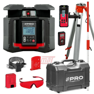 Niwelator laserowy rotacyjny czerwony TYXER R3 DIGITAL Detektor PRO-L1325+statyw+łata