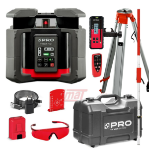 Niwelator laserowy rotacyjny czerwony TYXER R2 DIGITAL Detektor PRO-L1323+ statyw+ łata