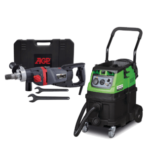 Wiertnica DM52D AGP do wiercenia na sucho, mikroudar + odkurzacz do pracy na sucho i na mokro wetCAT 140 RSA-TOOL M-Class