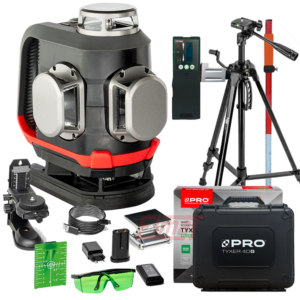 Laser wieloliniowy TYXER 4DG Zestaw PLUS zielony+ detektor+statyw+łata