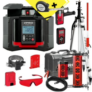 Niwelator laserowy rotacyjny czerwony TYXER R3 DIGITAL Detektor PRO-L1325+statyw+łata+zestaw do koparki+ miara 5m gratis!