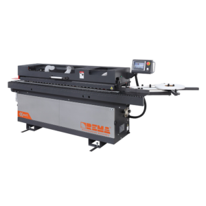 Okleiniarka REMA eXpert automatic ze wstępnym frezowaniem, podgrzewaniem płyty, 2 cyklinami (cyklina płaska, cyklina promieniowa), zarabianiem naroży, polerką