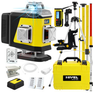 Laser krzyżowy niebieski Nivel System CL4B LCD full zestaw z czujnikiem CLS300