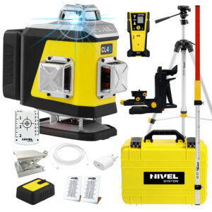 Laser krzyżowy niebieski Nivel System CL4B LCD+ statyw SJJ-M1 EX+ łata L2,4 m+czujnik CLS5