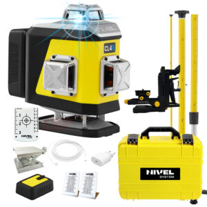 Laser krzyżowy niebieski Nivel System CL4B LCD+ tyczka LP36