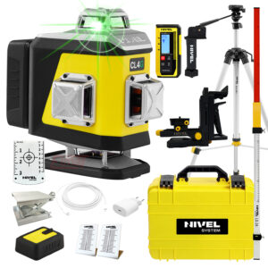 Laser krzyżowy zielony Nivel System CL4G LCD+ statyw+ łata+ czujnik CLS300 DIGITAL