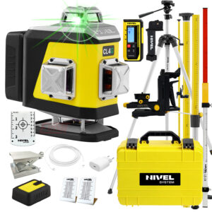 Laser krzyżowy zielony Nivel System CL4G LCD full zestaw czujnik CLS300 DIGITAL