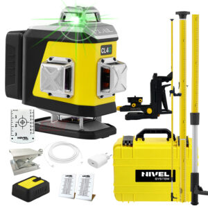 Laser krzyżowy zielony Nivel System CL4G LCD+ tyczka LP36
