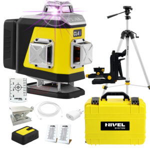 Laser krzyżowy fioletowy Nivel System CL4V LCD+ statyw SJJ-M1 EX