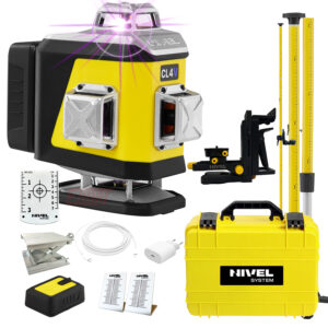 Laser krzyżowy fioletowy Nivel System CL4V LCD+ tyczka LP36