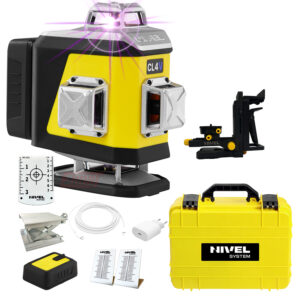 Laser krzyżowy fioletowy Nivel System CL4V LCD+ akcesoria